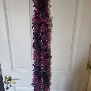 Purple and Pink Ruffled Scarf